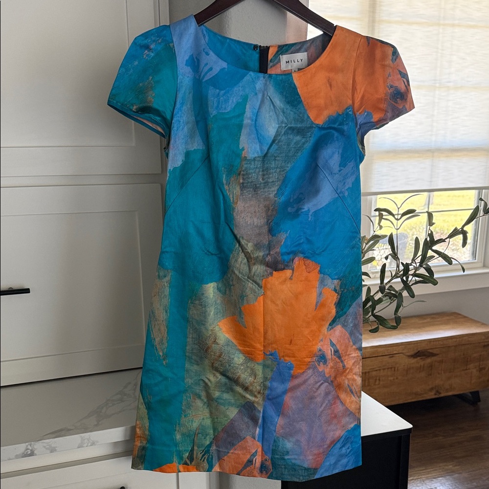 MILLY NYC Abstract Print Shift Dress Size 6